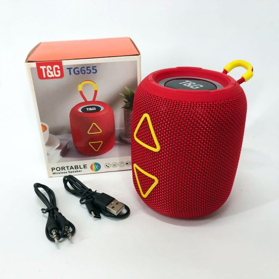 Портативна колонка TG655 5W з RGB підсвічуванням та ремінцем. HY-229 Колір: червоний | Зображення 4