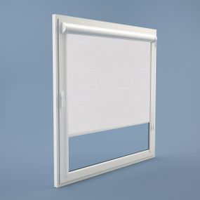 Рулонная штора Rolets Лён 2-800-1200 120x170 см закрытого типа Белая