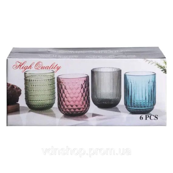 Набор стаканов 6 шт по 250 мл Прозрачный HP-19-105 | Зображення 3