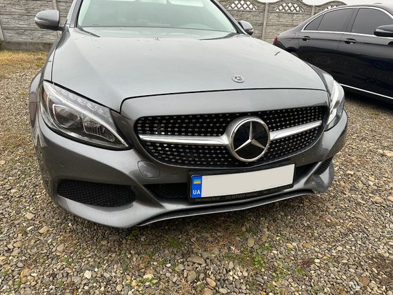 Передня решітка Diamond Silver 2014-2018, без камери для Mercedes C-сlass W205 2014-2021рр. | Зображення 1