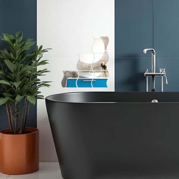 Дзеркальний декор акриловий самоклеючий 120*80мм срібло, 6шт (D) SW-00002509 | Зображення 4