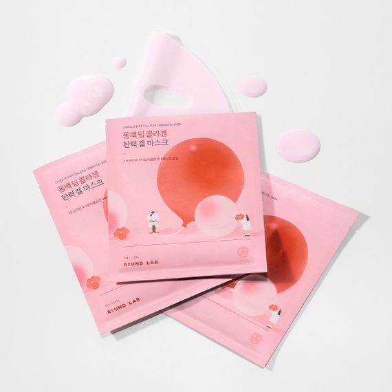 Гелевая маска с коллагеном ROUND LAB Camellia Deep Collagen Firming Gel Mask (34 ml) | Зображення 1