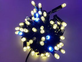 Гірлянда вулична String 10м 100 LED теплий білий, чорний дріт