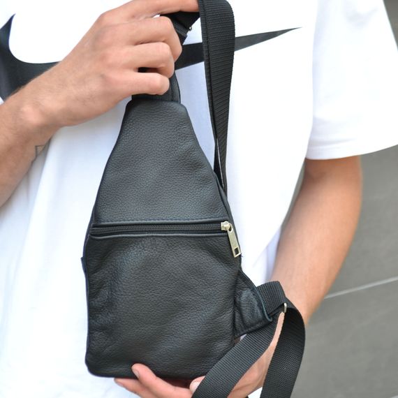 Сумка крос-боді гладка, Сумки слінг чоловічі крос боді, Чоловіча міська сумка крос-боді HR-62 | Зображення 5