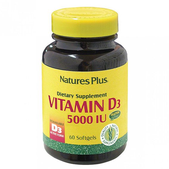 Вітамін D Nature's Plus Vitamin D3 5000IU 60 Softgels