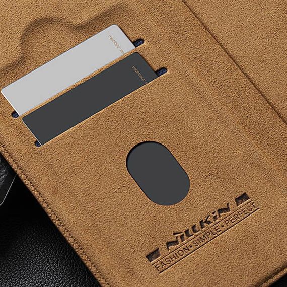 Кожаный чехол-книжка Nillkin Qin Prop для Apple iPhone 16 Pro (6.3") Brown | Зображення 5