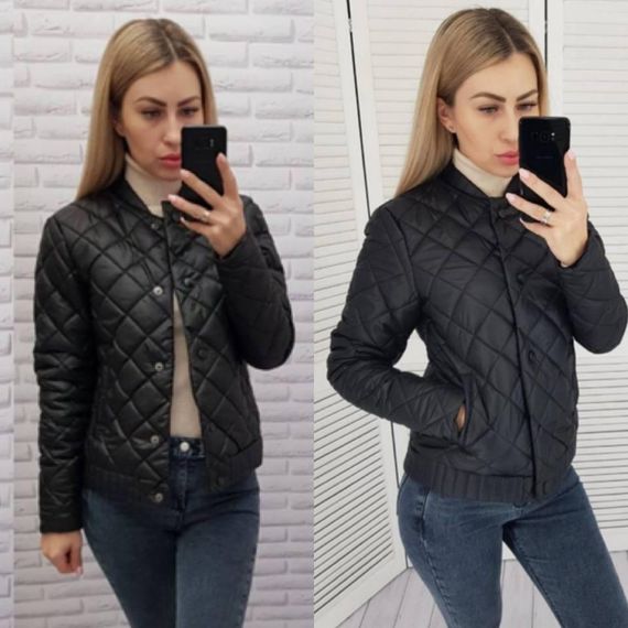 Куртка з ефектом стьобання, арт.310, чорний | Зображення 1