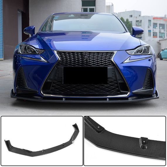 Накладка на передній бампер Lip (для Base/F-Sport 2016-2020, Карбон) для Lexus IS 2013- рр