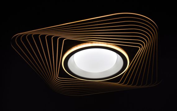 Люстра світлодіодна стельова LED світильник для квартири на стелю лед з пультом 25985 Чорний 7х49х49 см. | Зображення 1