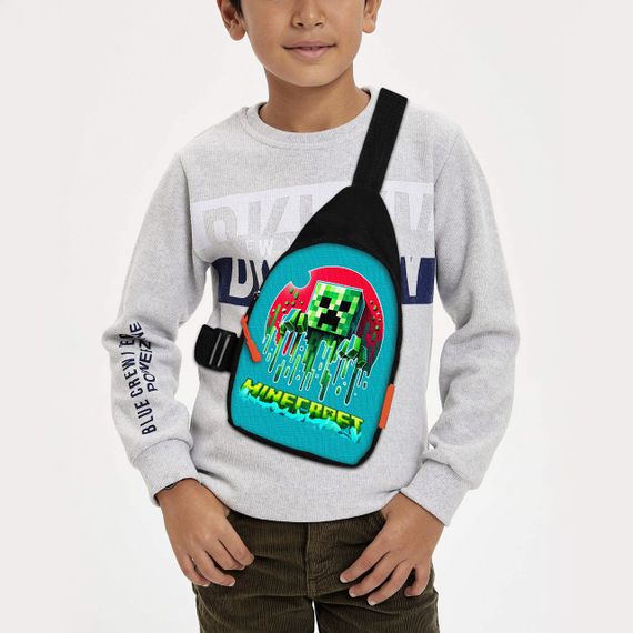Сумка через плече дитяча Minecraft Кріпер 29х17 см сумка слінг для хлопчика (02117)