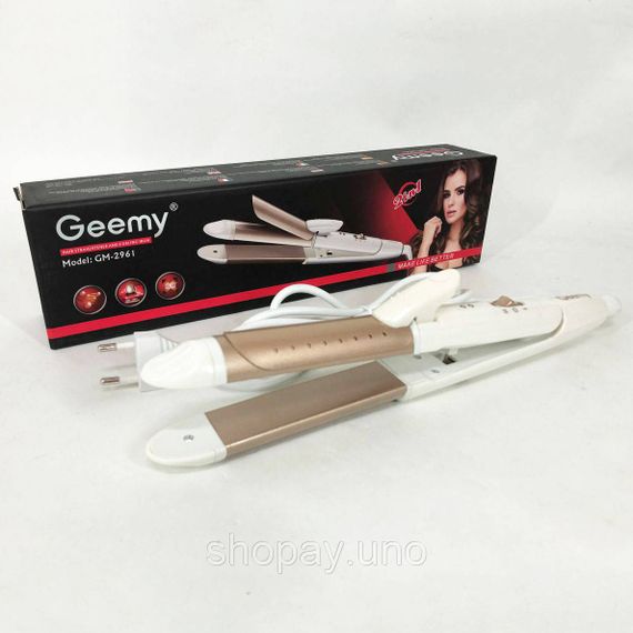 Плойка-праска для випрямлення волосся GEMEI GM-2961 30Вт, Плойка гофре для волосся PA-25 | Зображення 9