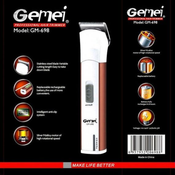 Многофункциональный триммер Gemei GM-698 2 в 1 для стрижки волос носа ушей бровей | Зображення 1