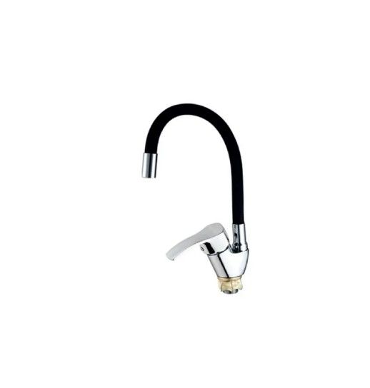 Змішувач для кухні Mixxus YUB4-279 Reflector Black з чорним силіконовим виливом (MI6484)