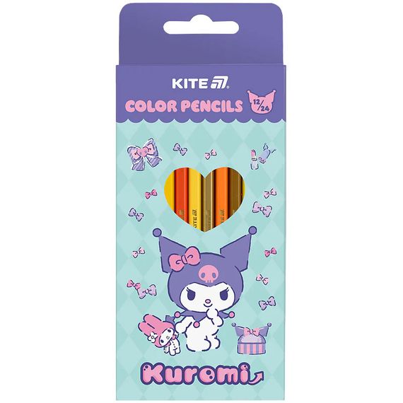 Набір кольорових олівців двосторонніх Kite Kuromi HK25-054-2 24 кольори 12 шт