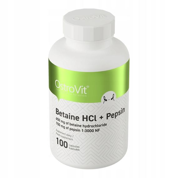 Бетаїн з пепсином Ostrovit Betaine HCl + Pepsin 100 caps