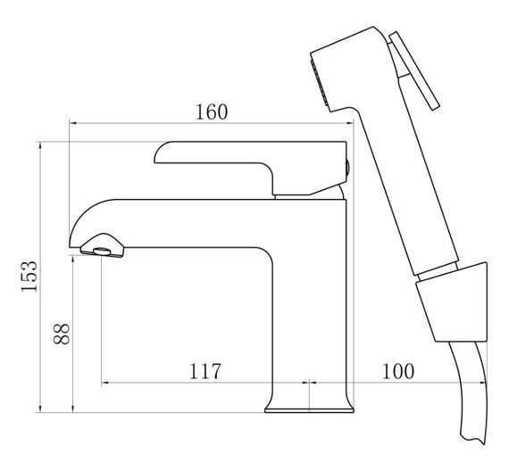 Змішувач для раковини Qtap Grand (з гігієнічним душем) QTGRA272CRW45671 | Зображення 6