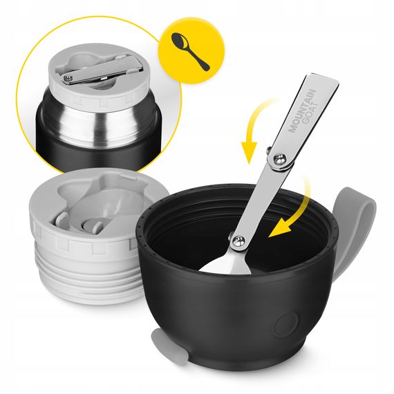 Термос для їжі Mountain Goat 0.72 л з ложкою Black (P-5905973406956) | Зображення 5