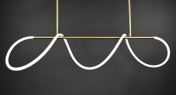 Люстра світлодіодна стельова LED світильник для квартири на стелю лед 27736 Латунь 54-84х35х120 см. | Зображення 6