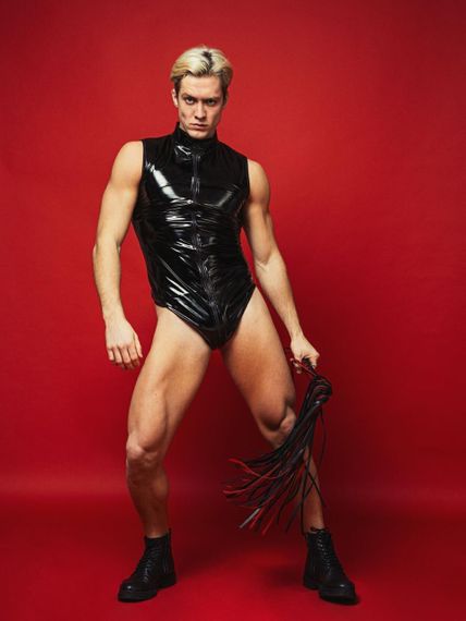 Комбідрес чоловічий лакований «Безсоромник Нік» D&A, чорний, розмір XL, блискавка на все тіло sexstyle | Зображення 5