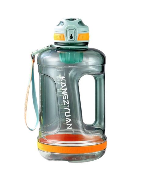 Эко-бутылка KANGZYUAN 1500 мл (1.5 л) - Зеленая Tritan BPA-free, ударопрочная, спортивная с ручкой и ремешком | Зображення 6