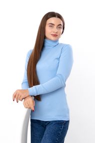 Водолазка жіноча приталена з високим коміром однотонна Носи своє 46 Блакитний (p-13519-212349)