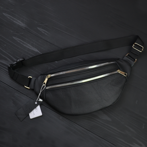 Якісна бананка з натуральної шкіри, сумка чоловіча - жіноча барсетка шкіряна | Зображення 2