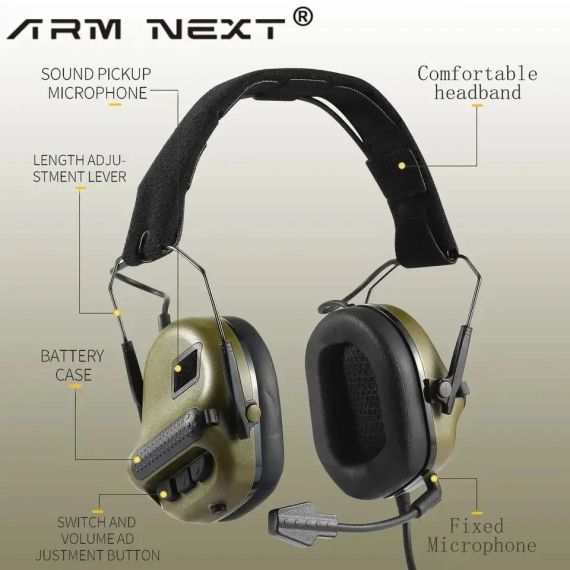 Тактичні ARM NEXT F10 Tactical Electronic Headset — професійний слухозахист із мікрофоном | Зображення 3