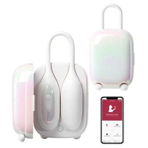 Виброяйцо и вакуумный стимулятор для клитора 2 в1 BeYourLover Magic Suitcase в зарядном кейсе, белый Sex Aura