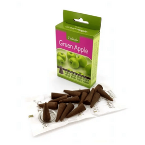 Ароматичні конуси  Зелене яблуко + металева підставка 15 шт. в уп. Tulasi 8901031017383