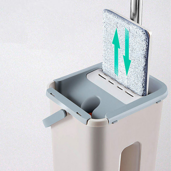 Швабра с ведром и самоотжимом , Spin Mop Scratch Cleaning 360, швабра лентяйка 6 л | Зображення 4