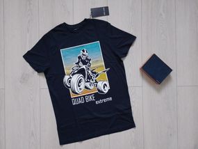 Футболка чоловіча синя з принтом