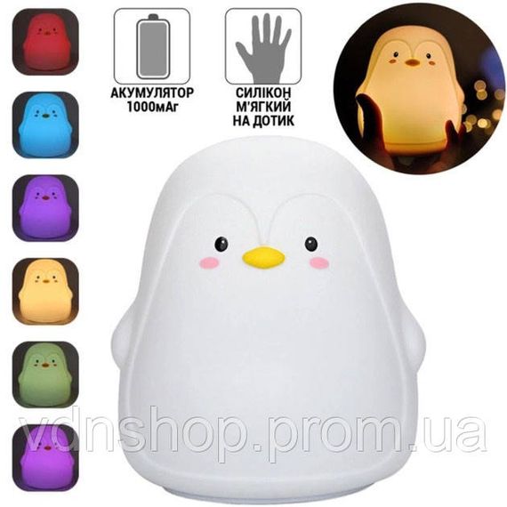 Ночник Лампа usb для повербанка пингвин, Настільні світильники з м'яким освітленням для спальні IZ-80 | Зображення 4