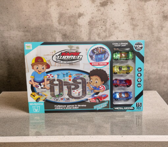 Игрушечный набор "Rapid World" 6688-153A, машинки, собирается в мешок | Зображення 1