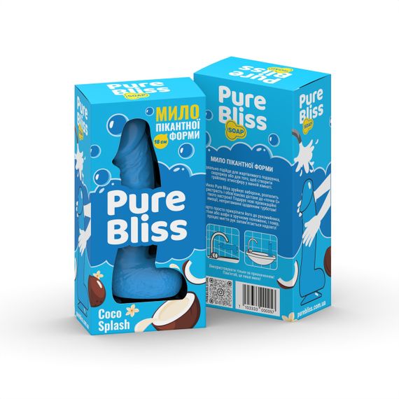 Мило член Pure Bliss Coco Splash Blue, 18 см Sex Aura | Зображення 5
