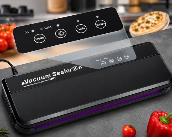 Вакууматор для їжі Vacuum Sealer X GY-F973 / Вакуумний пакувальник 110W 60 кПа + пакети | Зображення 2