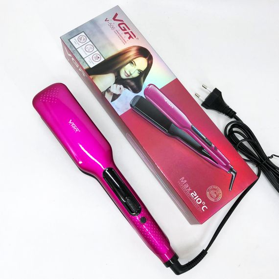 Широка праска для випрямлення волосся VGR V-506 потужністю 55 Вт з LED дисплеєм 130-210 градусів рожевий | Зображення 8