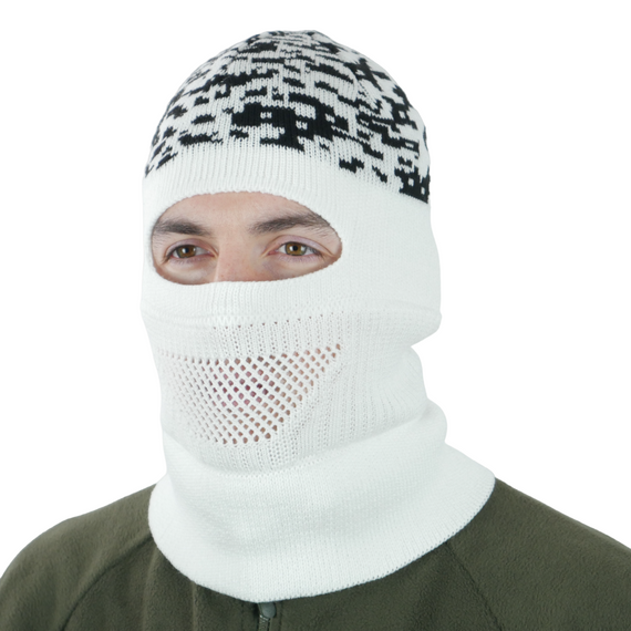 Шапка-балаклава вязаная белый пиксель | Зображення 3