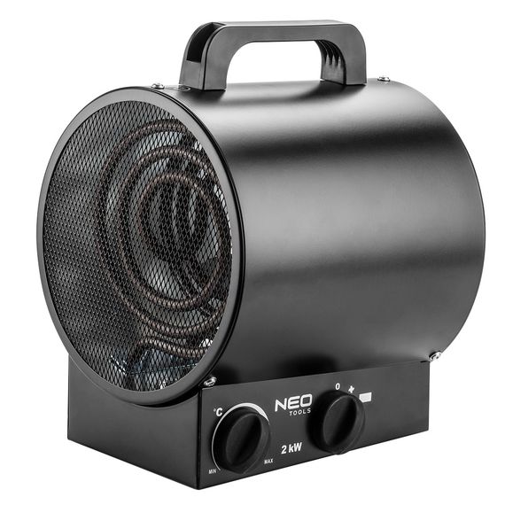 Теплова гармата Neo Tools 2,0 кВт, площа обігріву 20 кв.м., підлоговий, чорний (90-065)