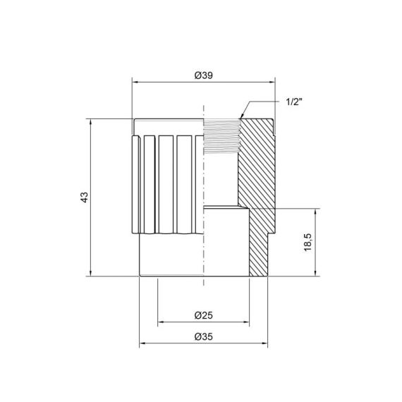 Муфта PPR Thermo Alliance 25х1/2" ВР | Зображення 1