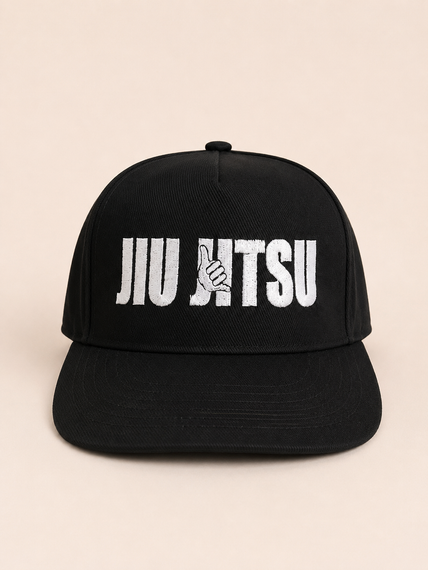 Чорна бейсболка TM KINTAYO з вишивкою JIU JITSU/ДЖИУ ДЖИТСУ, з прямим козирком