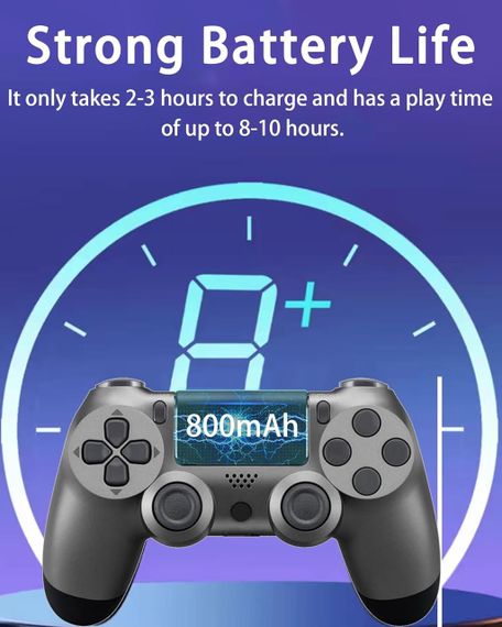 Беспроводной контроллер для PS-4, совместимый с Bluetooth-контроллерами P-S4/Pro/Slim/ПК, двойная вибрация, се | Зображення 1