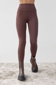 Женские теплые лосины с широким поясом цвет коричневый FL_000809