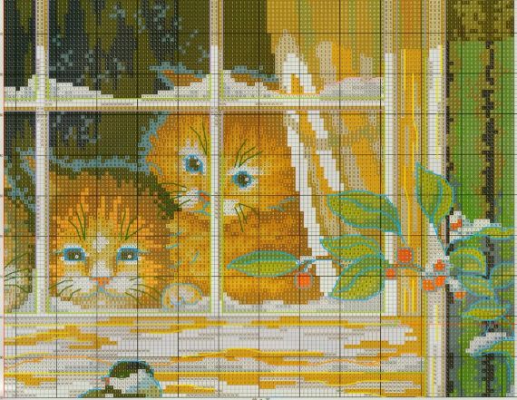 Набор для вышивания по нанесённой на канву схеме "Landscape out of the window". AIDA 14CT printed 54*37 см | Зображення 5