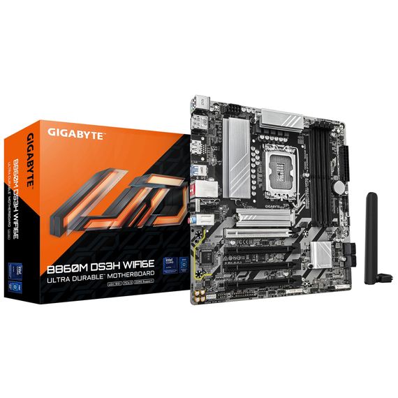 Материнская плата GIGABYTE B860M DS3H WIFI6E s1851 B860 4xDDR5 M.2 Wi-Fi BT HDMI DP mATX B860M_DS3H_WIFI6E | Зображення 3
