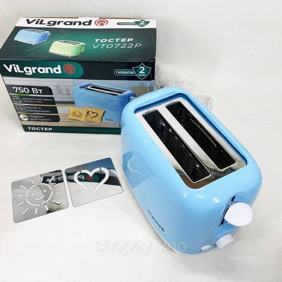 Тостер для дома и офиса VILGRAND, Электрический тостер для поджаривания хлеба Тостерница кухни PU-89 | Зображення 3