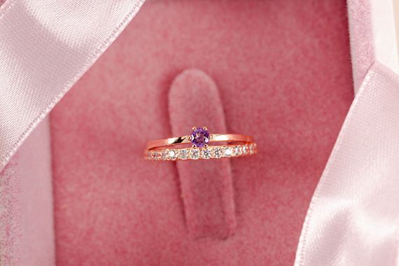 Кольцо из красного золота с аметистом 16 | Зображення 5