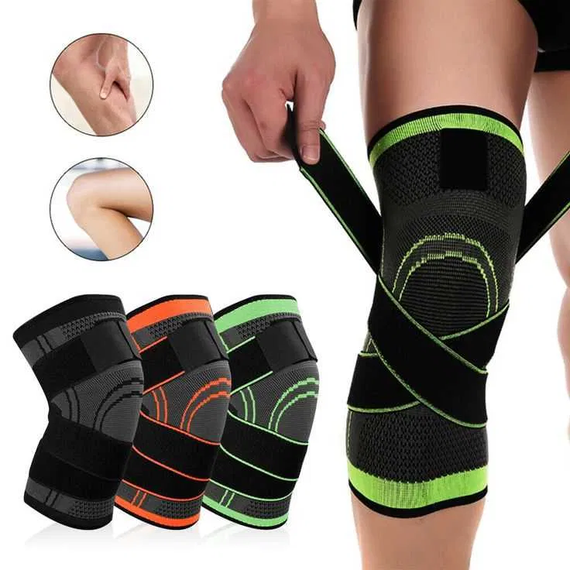 Наколенник Бандаж коленного сустава Knee Support Copper Черно-зелёный фиксатор колена Компрессионный от травм растяжений | Зображення 5