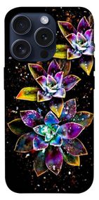 Чохол з картинкою Flowers on black для Apple iPhone 15 Pro (6.1")