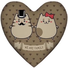 Подушка сердце We are family 37x37 см (4PS_15L038)