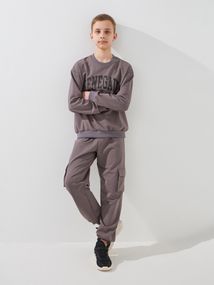 Спортивний костюм світшот+штани для хлопчика LAWA P-BB02338 146 см Коричневий-графітовий shop (2000999531286)